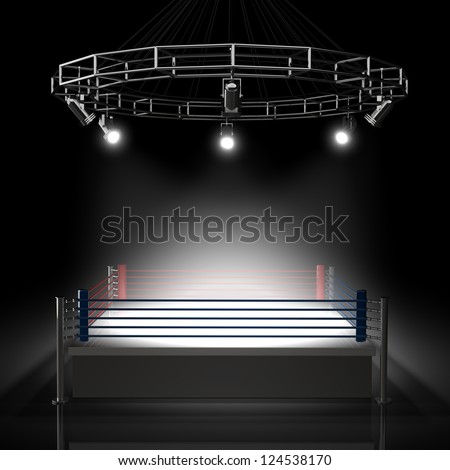 Boxing ring. High resolution 3d render
