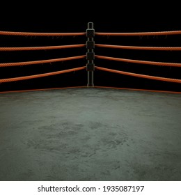 Boxing ring isolated on black background High resolution 3d render