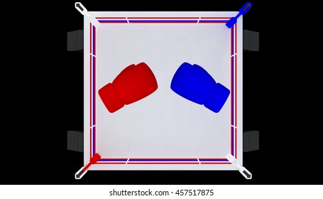 Boxing Ring Isolated On Black Background Stock Illustration 457517875