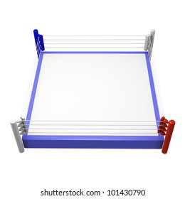 Boxing Ring On White Background