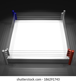 Boxing Ring On White Background