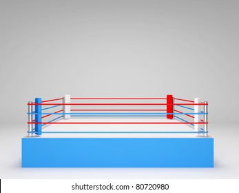 Boxing Ring On White Background