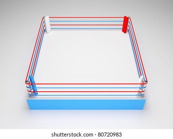 Boxing Ring On White Background