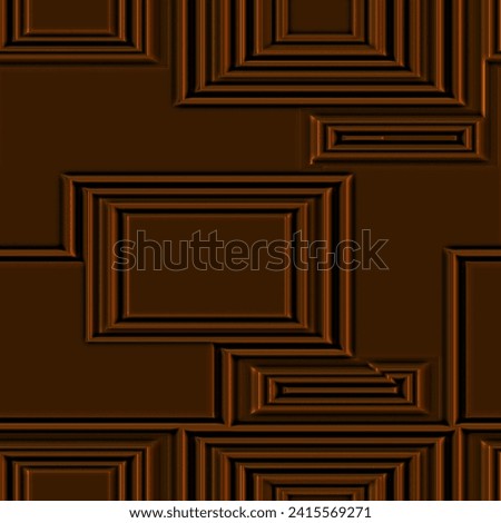 Boxy Frame Pipes copper Seamless pattern with squares and rectangles. Seamless Hi-res (8000x8000) texture wall or floor. Geometric tile in op art style. Futuristic vibrant design.