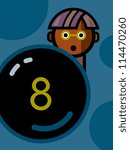 A boy behind the eight ball
