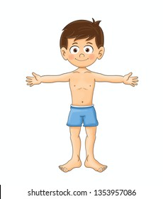 Boy Body Front View Children Different Stock Illustration 1353957086 ...