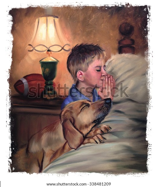 Niño y rezando en: ilustración de stock 338481209 Shutterstock