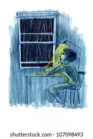 boy doing homework