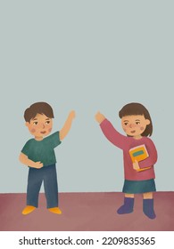 Boy And Girl Doing High Five