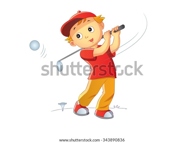 Boy Playing Golf Stock Illustration 343890836 | Shutterstock