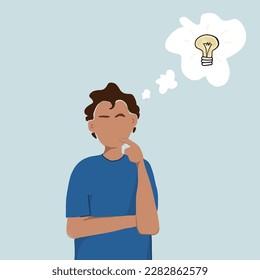 boy thinking in a new idea