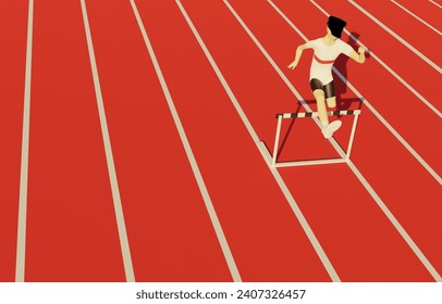 boy training athletic 3d render illustration