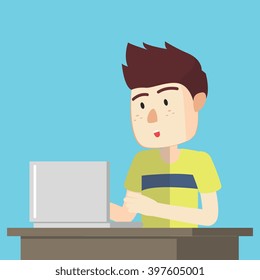 Boy Using Computer Stock Illustration 397605001 | Shutterstock