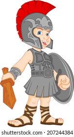 Boy Wearing Roman Soldier Costume Stock Illustration 207244366