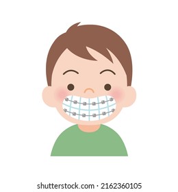A boy who corrects dentition