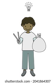 A Boy Who Volunteers To Pick Up Trash (image Of Inspiration Such As Ideas For Trash Reduction)