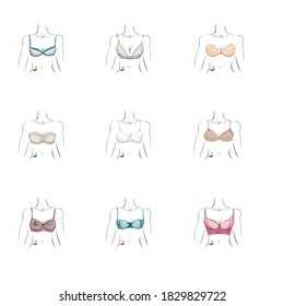 Bra Types Style Guides Colors Hand Stock Illustration 1829829722 ...