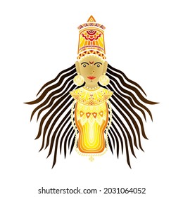 Brahmacharini, Is The Second Form Of Goddess Durga, She Is The Goddess Who Did Severe Penance, Japa Mala And Kamandalu Are Her Weapons