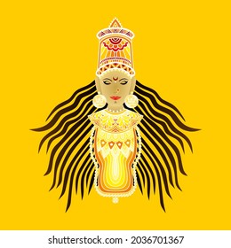 Brahmacharini, Is The Second Form Of Goddess Durga, She Is The Goddess Who Did Severe Penance, Japa Mala And Kamandalu Are Her Weapons