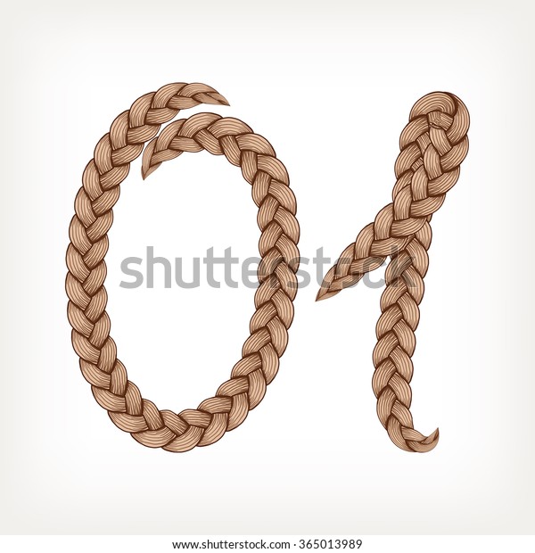 Braids Font Alphabet Made Hairstyle Plaits Stock Illustration 365013989 ...