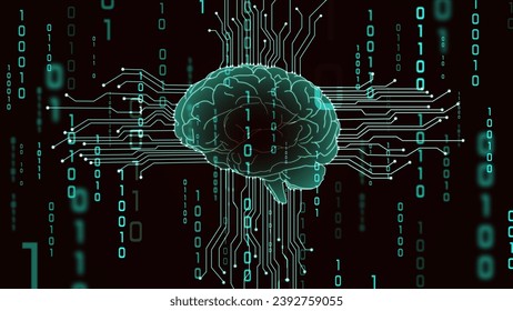 brain circuit binary abstract background