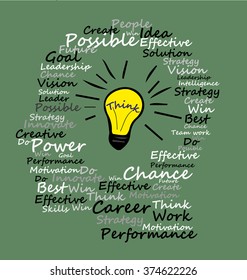 Brain design on the background 
Thinking person with lightbulb idea. Idea and creative concept