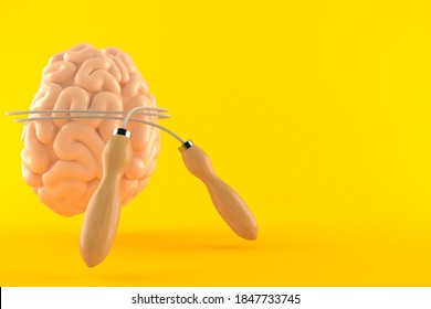 Brain Exercise Concept Isolated On Orange Background. 3d Illustration