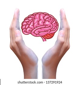 Brain in hand - Shutterstock ID 137291924