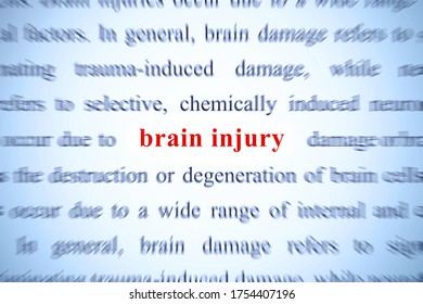 brain injury word, concept on focus