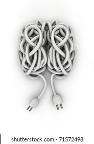 Brain made of electrical cord