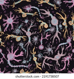 Brain Neuronal Cuties Seamless Pattern