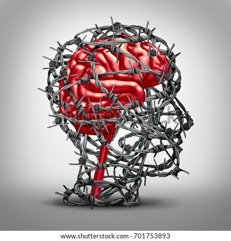 brain protection concept protecting mind icon stock illustrationbrain protection concept and protecting the mind icon as a mental health medicine idea with a