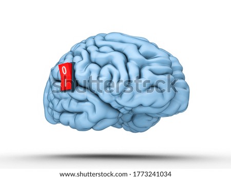 brain with switch for ignition. 3d render. concept of creativity, intelligence and knowledge.