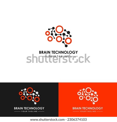 Brain technology logo template, Digital abstract logos for creative innovation. digital brains. brain hub logo design. brain connection logo vector icon.