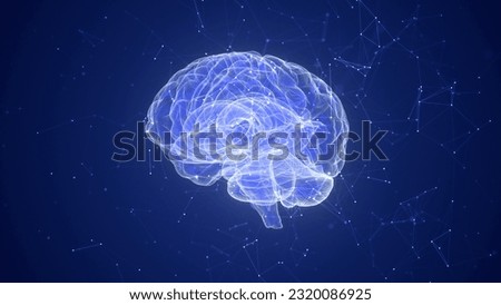 Brain technology and plexus from AI 3d illustration