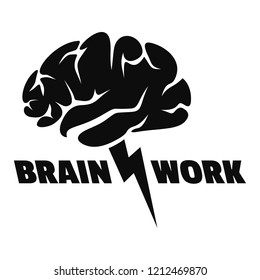 Brain work logo. Simple illustration of brain work logo for web design isolated on white background