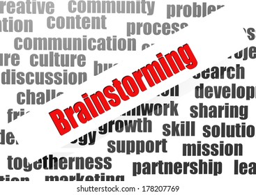 Brainstorming word cloud