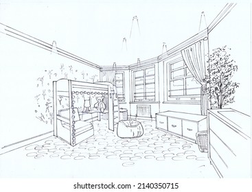 Braintree, Essex, United Kingdom -March 29, 2022. Concept For A Young Girl's Bedroom On A White Background.