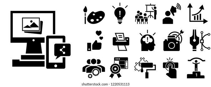 Brand Employer Icon Set. Simple Set Of Brand Employer Icons For Web Design On White Background