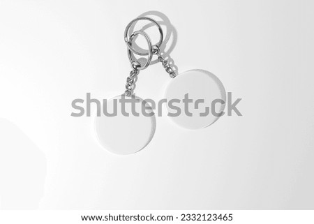Branded plastic key chains mockup. 3D rendering 商業照片 © 
