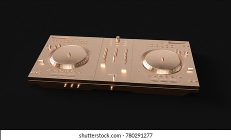 Brass DJ Decks 3d Illustration 3d Rendering