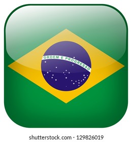 Brazil Flag Button