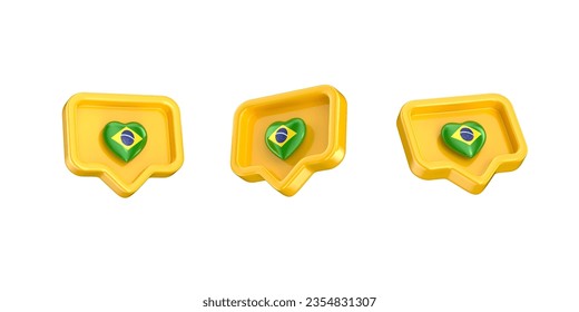 brazil flag in the like icon format in 3d realistic render	
 - Powered by Shutterstock