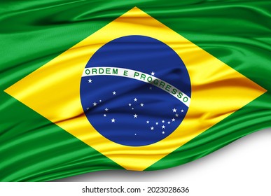 
Brasilianische Flagge der Seide-3D-Illustration
