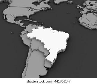 brazil map 3D illustration