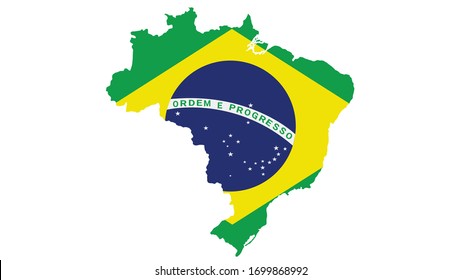 Brazil Flag Map Flag Country Form Stock Vector (Royalty Free) 1674237931