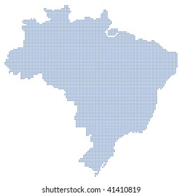 Brazil Map Formed By Dots.