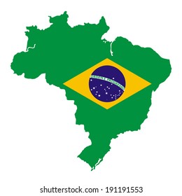 Brazil Map National Flag Stock Illustration 191191553 | Shutterstock