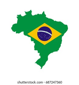 Brazil Outline Flag On White Background Stock Illustration 687247360 ...