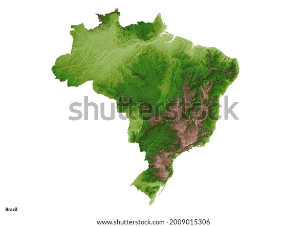 Brazil Topography Map 3d Rendering Stock Illustration 2009015306 ...